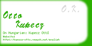 otto kupecz business card