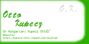 otto kupecz business card